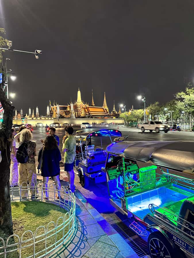 Bangkok Night Tour: Food, Temple & Tuk-Tuk - The Old City and Grand Palace views