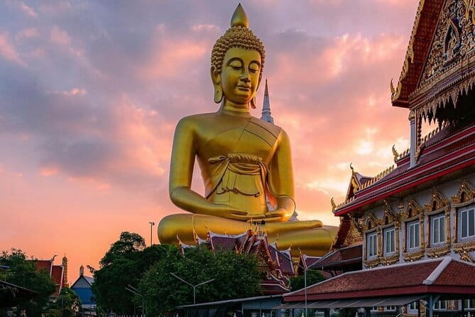 Bangkok : Sunset Food tour by Tuk Tuk boat with big Buddha view - Wat Paknam and the giant Buddha viewpoint