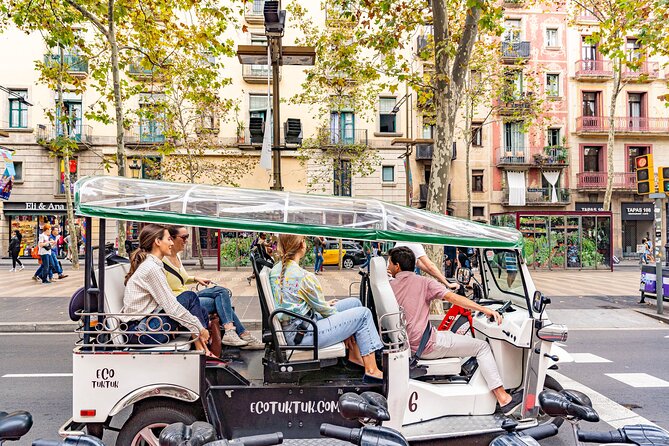 Barcelona Historical Tour with Local Guide in Eco Tuk Tuk Private - Passeig de Gràcia and Gaudí’s two famous houses