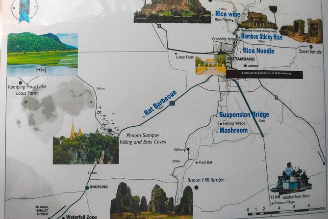 Battambang Tuk Tuk tour: Bambootrain, Killing & Bat Caves,Sunset - The Bamboo Train through villages and rice fields