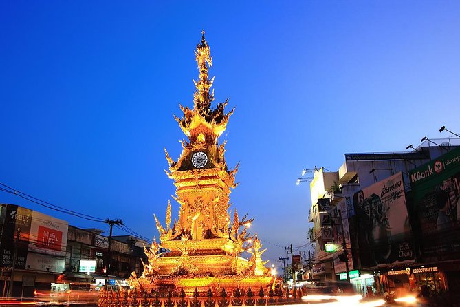 Chiang Rai Night Tour by TUK TUK - The Clock Tower area and the approach to the Night Bazaar