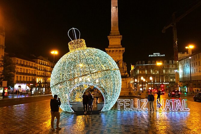 Christmas Lights Lisbon Tour with a Local in Private Eco Tuk Tuk - Bairro Alto after dark