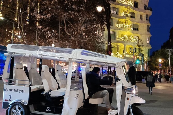 Christmas Lights Tour of Barcelona in Private Eco Tuk Tuk - What the private tuk tuk format adds