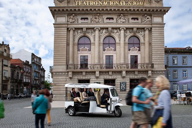 Discover Porto's Highlights on a 2-Hour Private Electric Tuk Tuk - Aliados shows Porto’s grand central face