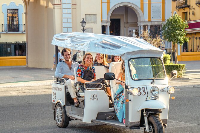 Express Tour of Seville in Private Eco Tuk Tuk - Passing San Telmo and the old Tobacco Factory
