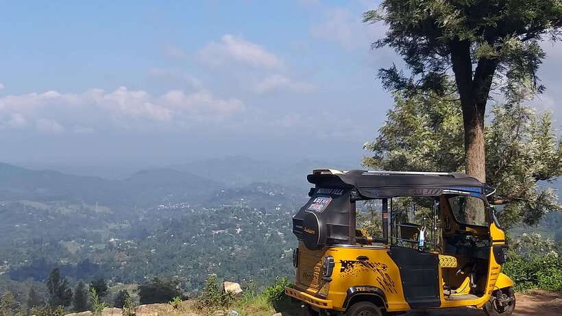 Haputale:Glorious Tuk Tuk Ride to Lipton'sSeat & Tea Factory - Meeting tea pluckers in the plantation