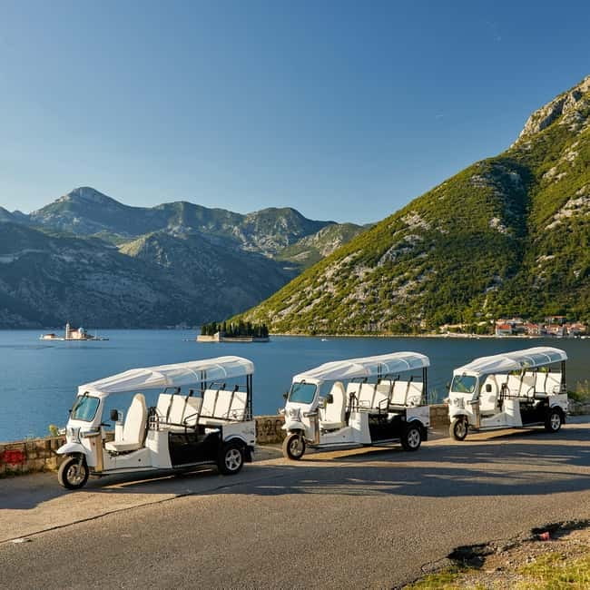 Kotor: Electric tuk-tuk tour of Boka Bay - Leaving Kotor through Muo and Prčanj
