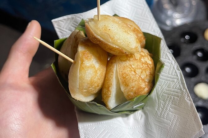 Luang Prabang Evening Food Tour by Tuk-Tuk - Rice noodles, drinks, and coconut pancakes