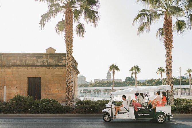 Malaga Expert Tour with Local Guide in Eco Tuk Tuk Private - La Farola and La Malagueta Beach