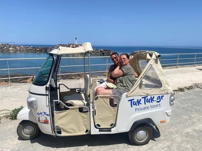 Malia: Sissi and Beyond Tuk Tuk Tour with Raki and Honey - Potamos Beach and Malia Palace