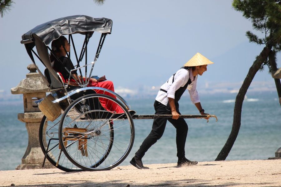 Miyajima: Private Rickshaw Tour to Itsukushima Shrine - Seating, children, and comfort