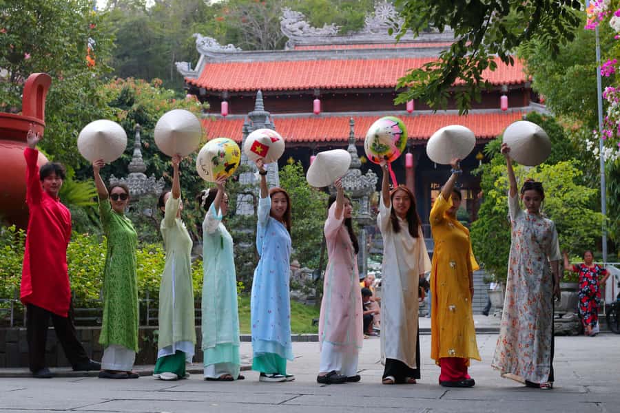 Nha Trang: Ao Dai Photoshoot with Cyclo Ride - Who will enjoy this outing most?