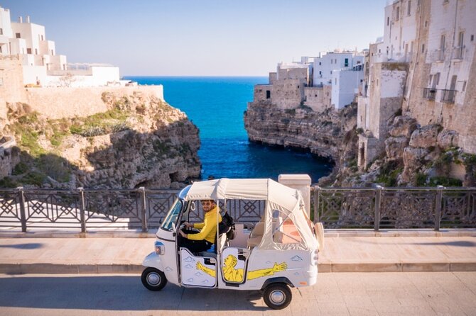 Polignano Coast with Private Tuk Tuk Tour and View of the Caves - The fishermen’s cove and Polignano’s working shoreline