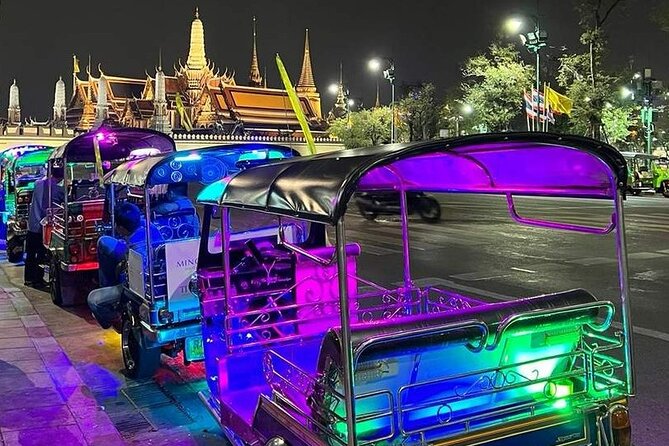 Private Tuk Tuk Night Adventure with Dinner - Wat Arun lit beside the Chao Phraya