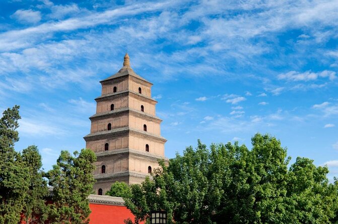 Private Xi’an Night & Food Tour by Tuk Tuk and Public Transportation - The Giant Wild Goose Pagoda after dark