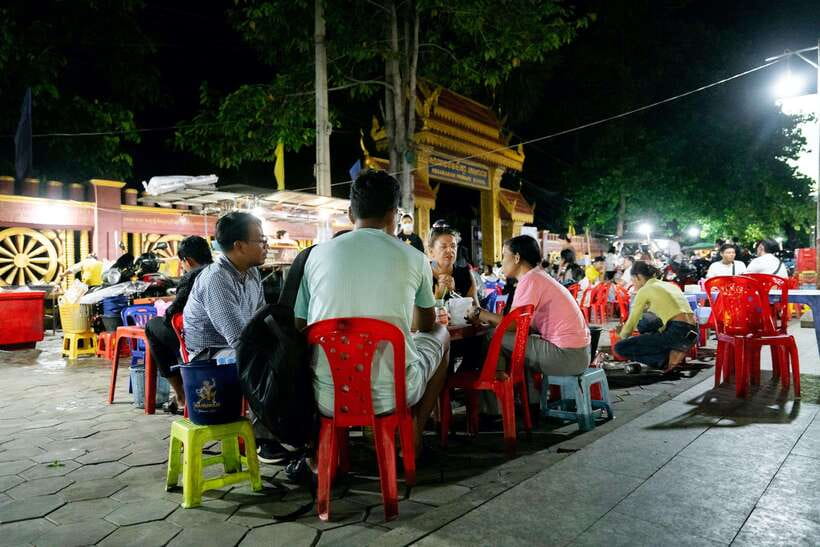 Siem Reap's Ultimate Street Food Tour by Tuk Tuk - Wat Kesararam and food for the late-night crowd