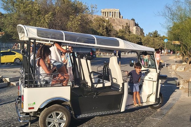 Tuk Tuk Athens Complete City Center Tour - 100% Electric (3 hour) - Temple of Olympian Zeus and Hadrian’s Arch from the road