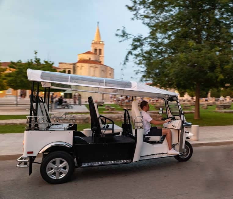 Zadar: Panorama Eco Tuk Tuk Tour - Greeting to the Sun when Zadar turns on the color